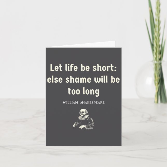 Funny Shakespeare Quote Theater English Literature Karte (Vorderseite)