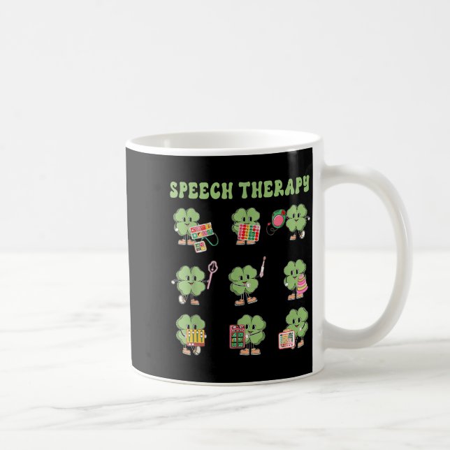 Funny Shamrock Speech Therapy St Patrick's Day Slp Kaffeetasse (Rechts)