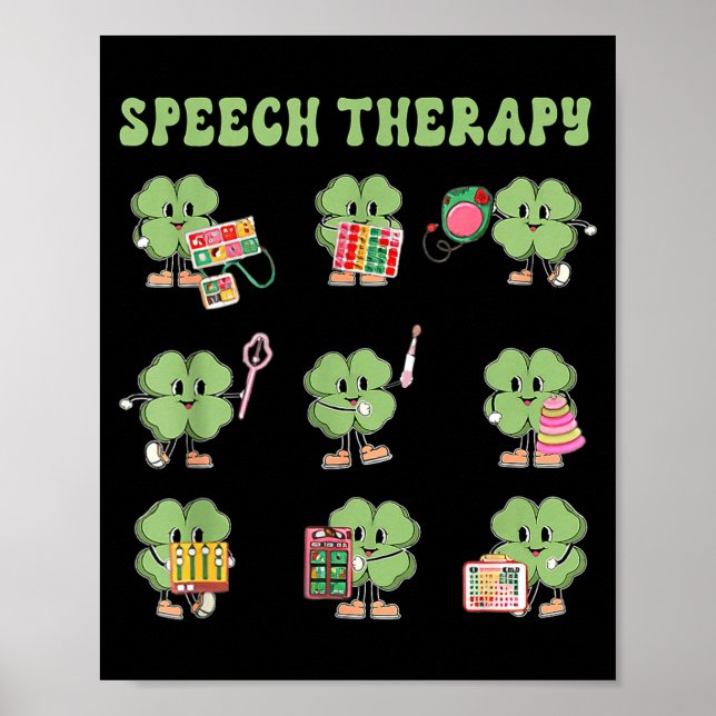 Funny Shamrock Speech Therapy St Patrick's Day Slp Poster (Vorne)