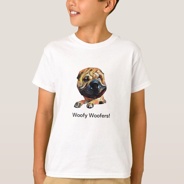 Funny Shar Pei Dog Boys T - Shirt (Vorderseite)