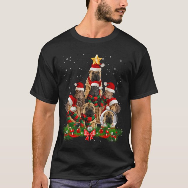 Funny Shar Pei Dog Christmasree for Men Women gift T-Shirt (Vorderseite)