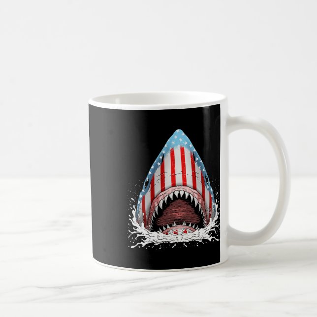 Funny Shark American Flag Jawsome 4. Juli Kinder Kaffeetasse (Rechts)