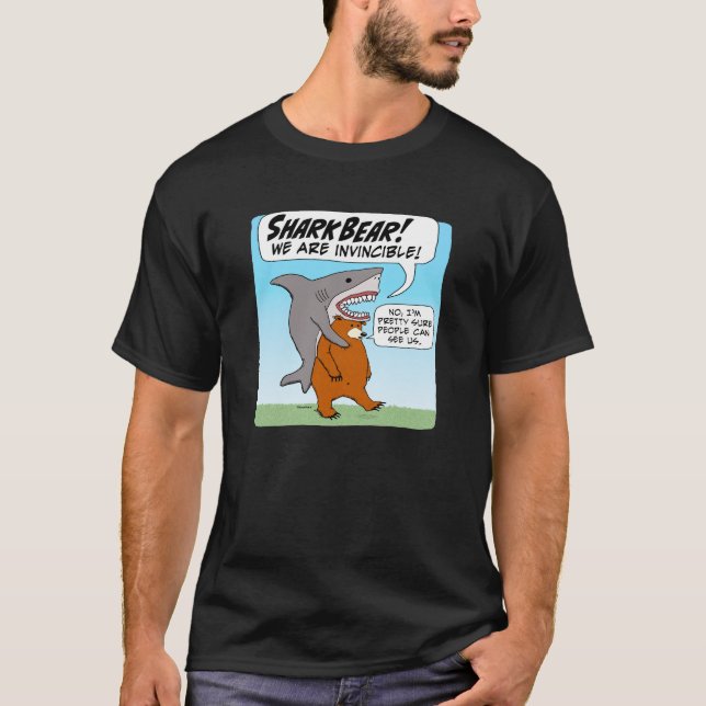 Funny Shark and Bär Team Up As Shark Bear T-Shirt (Vorderseite)