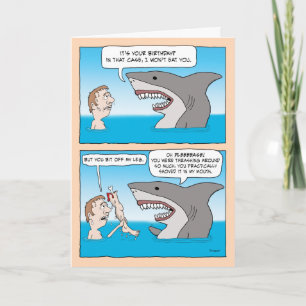 Funny Shark Begegnung Geburtstag Karte
