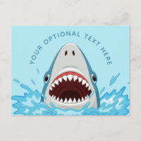 Funny Shark benutzerdefinierte Textpostkarte