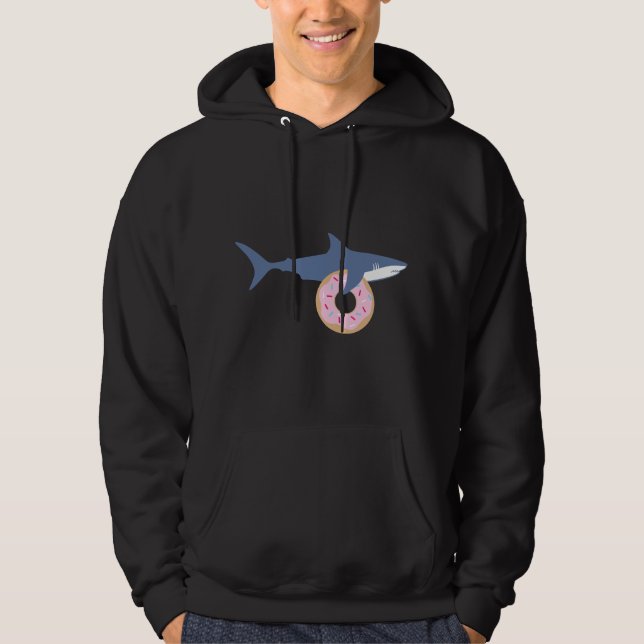 Funny Shark Carrying Donut Cute Food Gift  Hoodie (Vorderseite)