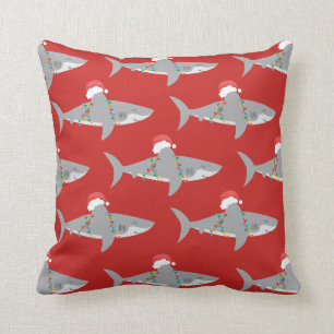 Funny Shark Christmas Kissen