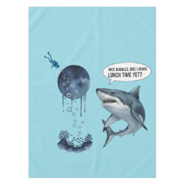 Funny shark diver lunch time :nice bubbles bro tischdecke