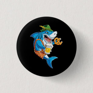 Funny Shark Drink Beer - Crazy Shark Geschenke Button