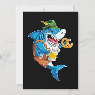 Funny Shark Drink Beer - Crazy Shark Geschenke Dankeskarte