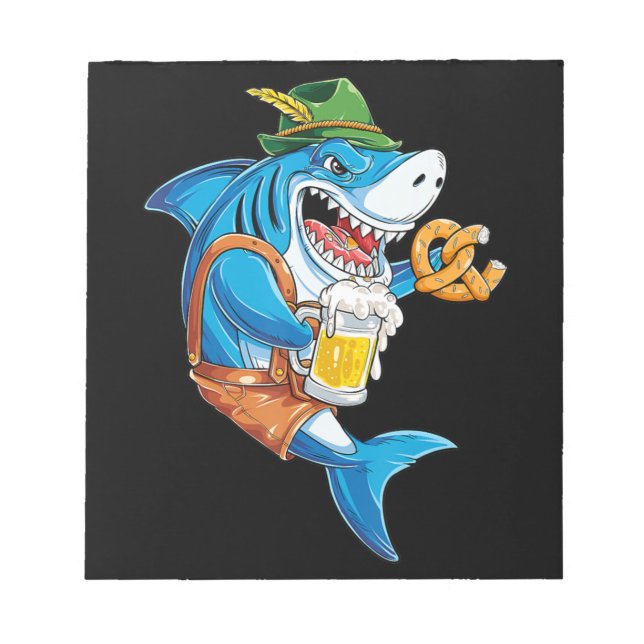 Funny Shark Drink Beer - Crazy Shark Geschenke Notizblock (Vorderseite)