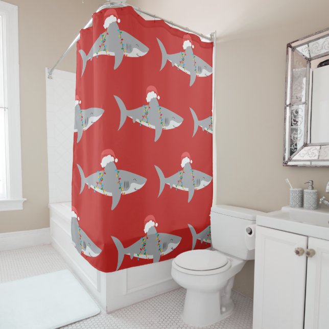 Funny Shark Duschvorhang (Beispiel)