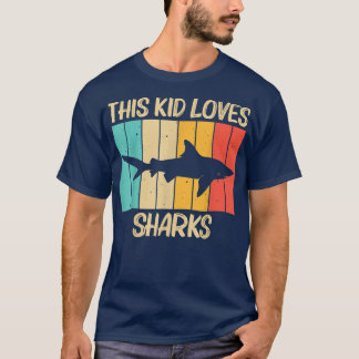 Funny Shark For Kids Boys Hammerhead Tiger Sharks T-Shirt