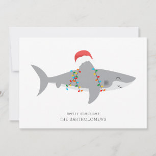 Funny Shark Foto Holiday Card Feiertagskarte