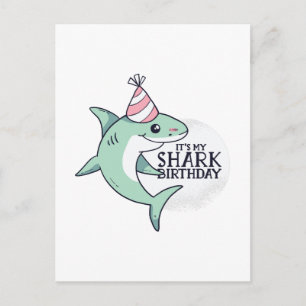 Funny SHARK Geburtstag Cartoon Kinder Teens Erwach Postkarte