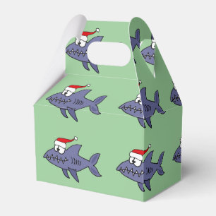 Funny Shark in Weihnachtsmannmütze Weihnachten Ku Geschenkschachtel