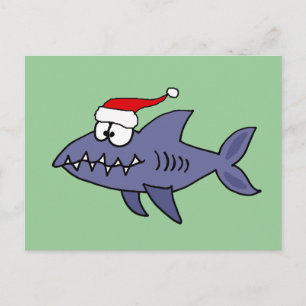 Funny Shark in Weihnachtsmannmütze Weihnachten Kun