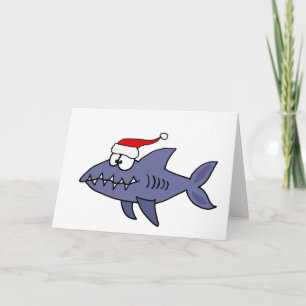Funny Shark in Weihnachtsmannmütze Weihnachten Kun