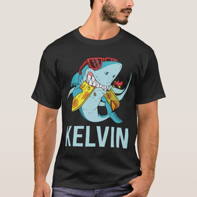 Funny Shark - Kelvin Name T-Shirt (Vorderseite)