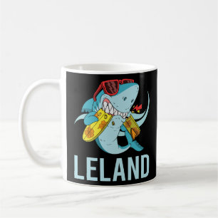Funny Shark - Leland Name Kaffeetasse