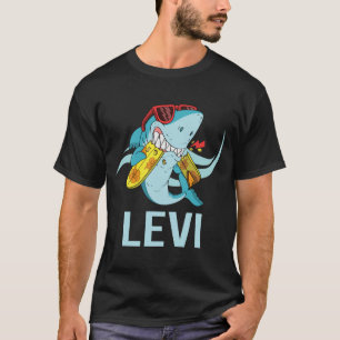 Funny Shark - Levi Name T-Shirt