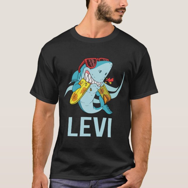 Funny Shark - Levi Name T-Shirt (Vorderseite)