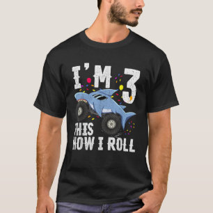 Funny Shark Monster Truck 3. 2016 Geburtstag Appar T-Shirt