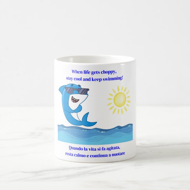 Funny Shark Motivierend Kaffeetasse (Mittel)