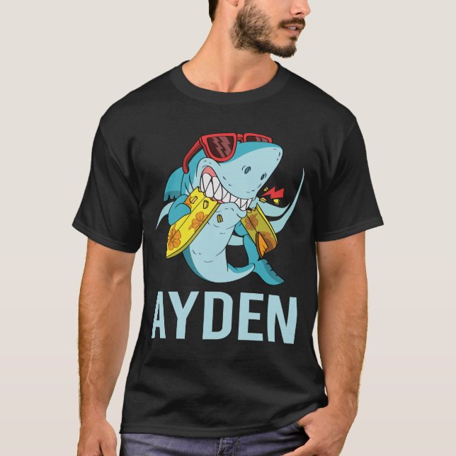 Funny Shark - Name Ayden T-Shirt (Vorderseite)