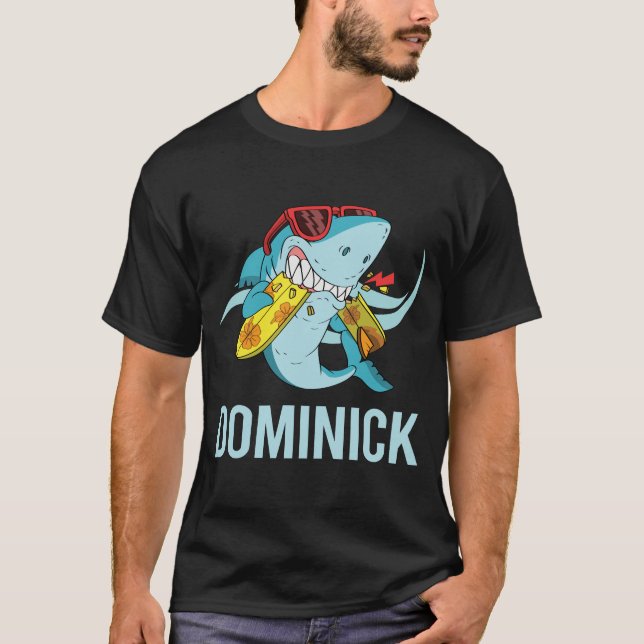 Funny Shark - Name Dominick T-Shirt (Vorderseite)