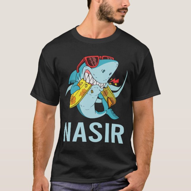 Funny Shark - Nasir Name T-Shirt (Vorderseite)