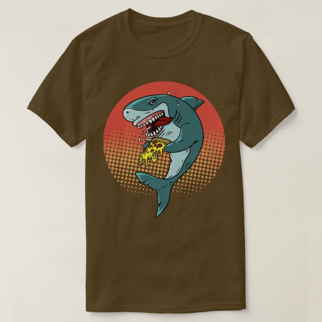Funny Shark Pizza Shark Lovers Hai essen Pizza T-Shirt (Design vorne)