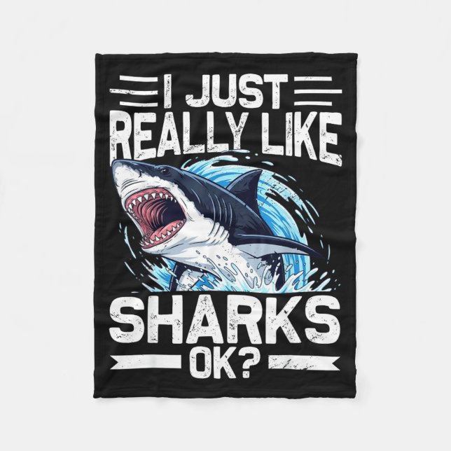 Funny Shark Shirt For Men Women Sea Animal Shark L Fleecedecke (Vorderseite)