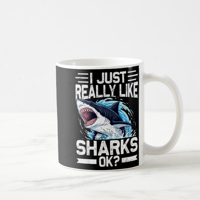 Funny Shark Shirt For Men Women Sea Animal Shark L Kaffeetasse (Rechts)