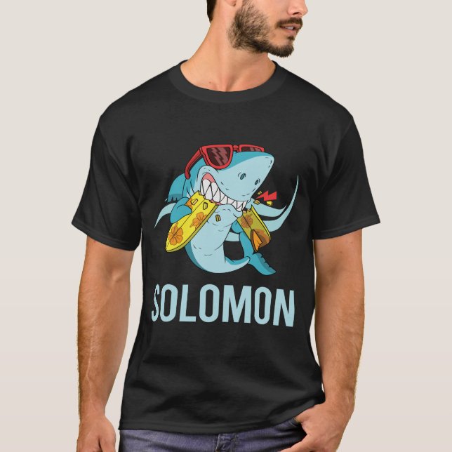 Funny Shark - Solomon Name T-Shirt (Vorderseite)
