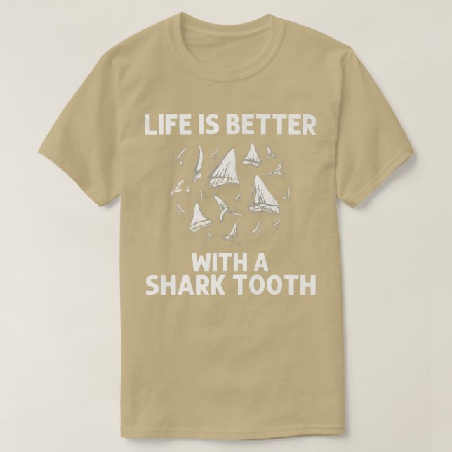 Funny Shark Tooth for Men Women Shark Teeth Fossil T-Shirt (Design vorne)