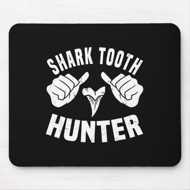 Funny Shark Tooth Hunter Kostüm Liebe Hai Stand Mousepad (Vorne)