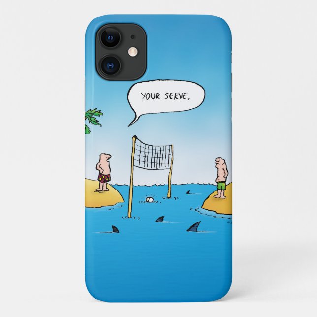 Funny Shark Volleyball Cartoon Case-Mate iPhone Hülle (Rückseite)
