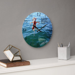 Funny Shark Will Octopus, Große Wanduhr