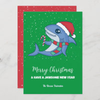 Funny Shark Winter Feiertag Frohe Weihnachten