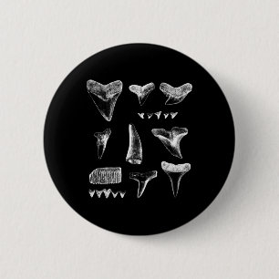 Funny Shark Zähne Design für Männer Frauen Hais Zä Button