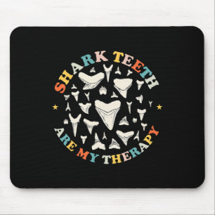 Funny Shark Zähne sind meine Therapie Tier Fossil  Mousepad