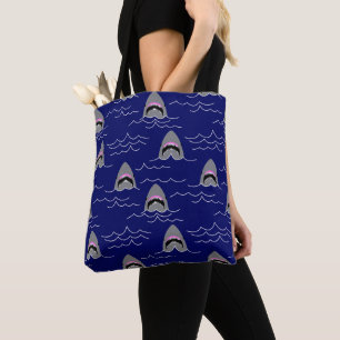Funny Sharks and Ocean Waves Gemustert Blue