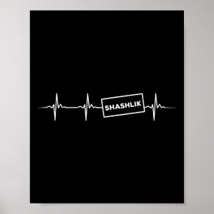 Funny Shashlik Heartbeat Russische Grillen Outfit  Poster