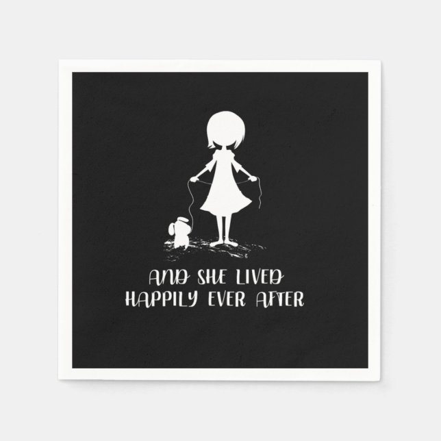 Funny she lebte glücklich je nach Hundelandschaft  Serviette (Vorderseite)