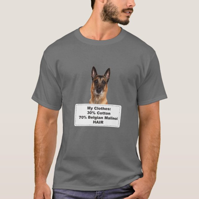 Funny Shedding Hund Belgisch Malinoi T-Shirt (Vorderseite)