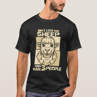 Funny Sheep and 3 People Lamm Farm Animal Bauer C T-Shirt