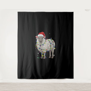 Funny Sheep Christmas Santa Claus Gift Wandteppich