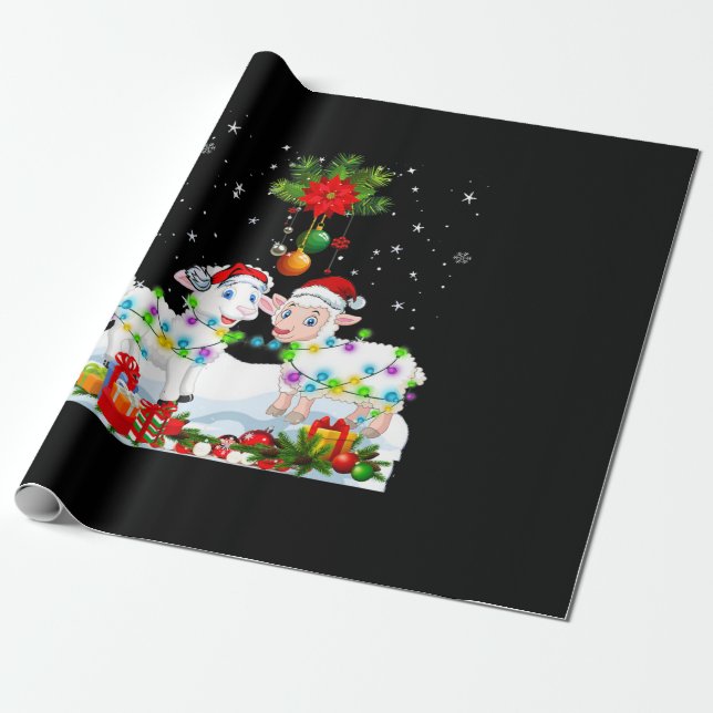Funny Sheep Christmas Tree Xmas Animal Gift Geschenkpapier (Ungerollt)