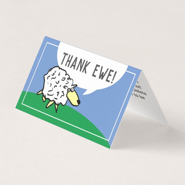 Funny Sheep Design Danke Ewe Pub (Vorderseite)